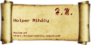 Holper Mihály névjegykártya